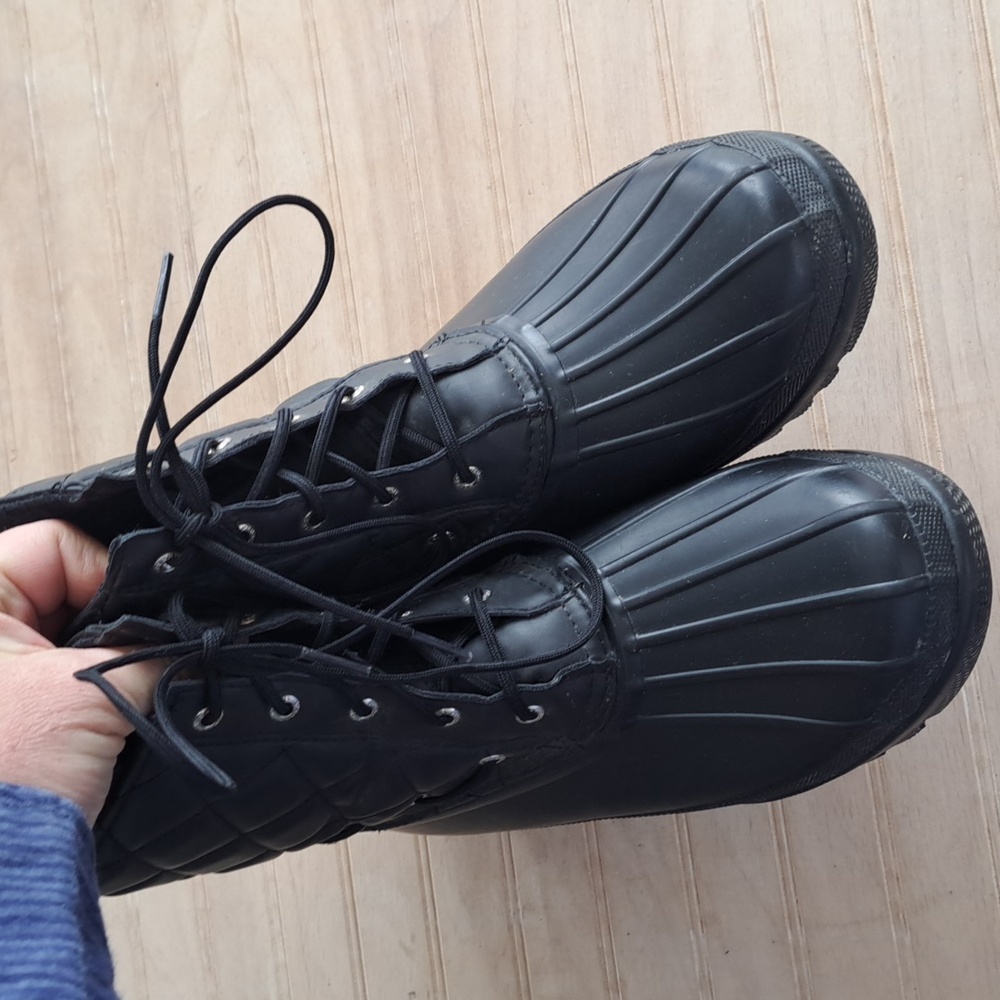 Sperry Saltwater Top Sider Quilted Lace Up Fleece Lined Rubber Winter Duck Boots - Picture 5 of 11